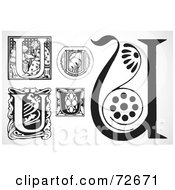 Royalty Free RF Clipart Illustration Of A Digital Collage Of Black And White Letters U Version 2 by BestVector