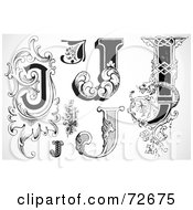 Digital Collage Of Black And White Letters J - Version 1