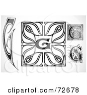 Royalty Free RF Clipart Illustration Of A Digital Collage Of Black And White Letters G Version 3
