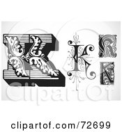 Digital Collage Of Black And White Letters K - Version 2