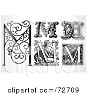 Poster, Art Print Of Digital Collage Of Black And White Letters M - Version 1