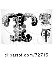 Royalty Free RF Clipart Illustration Of A Digital Collage Of Black And White Letters T Version 1