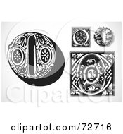Royalty Free RF Clipart Illustration Of A Digital Collage Of Black And White Letters O Version 1
