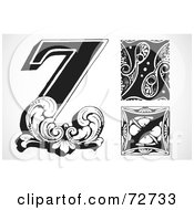 Royalty Free RF Clip Art Illustration Of A Digital Collage Of Black And White Letters Z Version 1