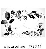 Royalty Free RF Clipart Illustration Of A Black And White Blackberry Text Box