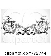 Royalty Free RF Clipart Illustration Of A Black And White Floral Border Design Element Version 4 by BestVector