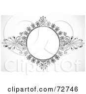 Royalty Free RF Clip Art Illustration Of A Black And White Blank Text Box Border Version 7