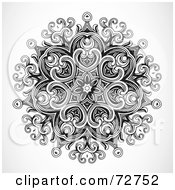 Royalty Free RF Clipart Illustration Of A Black And White Floral Design Element Pattern