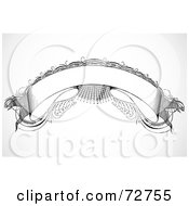 Poster, Art Print Of Blank Black And White Arched Intricate Banner
