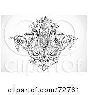 Poster, Art Print Of Black And White Angel And Floral Element