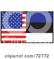 Poster, Art Print Of Half American Half Estonia Flag