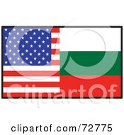 Half American Half Bulgaria Flag