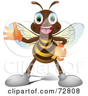 Poster, Art Print Of Happy Little Bee Guy Waving
