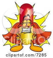 Medicine Pill Capsule Mascot Cartoon Character Dressed As A Super Hero
