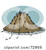 Royalty Free RF Clipart Illustration Of Ants Crawling Up And Down An Ant Hill