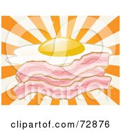 Poster, Art Print Of Strips Of Bacon And A Sunny Side Up Egg Over A Burst