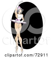 Royalty Free RF Clipart Illustration Of A Sexy Pinup Ballerina Dancing Over A Black Oval by r formidable