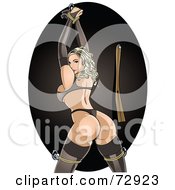 Royalty Free RF Clipart Illustration Of A Naughty Blond Pinup Woman With Her Hands Tied