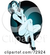 Royalty Free RF Clipart Illustration Of A Sexy Female Spy In A Short Black Dress Holding A Gun