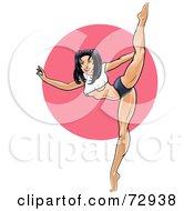 Royalty Free RF Clipart Illustration Of A Sexy Flexible Pinup Woman Lifting Her Leg