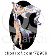 Stunning And Graceful Dancer Pinup Woman In A Purple Gown