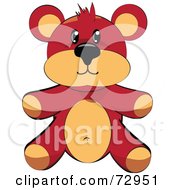 Royalty-Free (RF) Clipart Illustration of a Dark Brown And Tan Teddy Bear Sitting Up by MacX #COLLC72951-0098