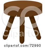 Poster, Art Print Of Rustic Wood Stool With Three Legs