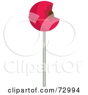 Royalty Free RF Clipart Illustration Of A Pink Sucker With A Bite Missing