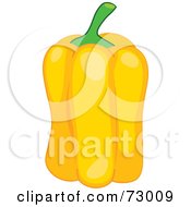 Royalty Free RF Clipart Illustration Of A Tall Slender And Shiny Yellow Bell Pepper by Rosie Piter