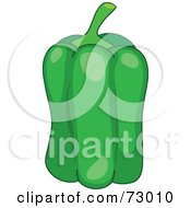Royalty Free RF Clipart Illustration Of A Tall Slender And Shiny Green Bell Pepper by Rosie Piter