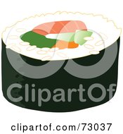 Royalty Free RF Clipart Illustration Of A Futomaki Sushi Roll