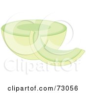 Royalty Free RF Clipart Illustration Of A Sliced And Halved Honeydew Melon by Rosie Piter