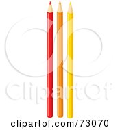 Poster, Art Print Of Red Orange And Yellow Colored Pencils