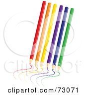 Royalty Free RF Clipart Illustration Of A Group Of Drawing Colored Pencils