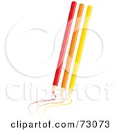Royalty Free RF Clipart Illustration Of Drawing Red Orange And Yellow Colored Pencils by Rosie Piter