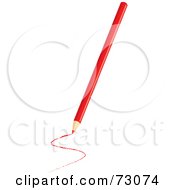 Royalty Free RF Clipart Illustration Of A Drawing Red Colored Pencil