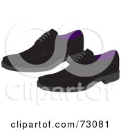 Royalty Free RF Clipart Illustration Of A Pair Of Black And Purple Shoes