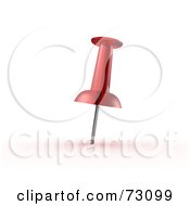 Royalty Free RF Clipart Illustration Of A 3d Single Red Map Pin In White by stockillustrations