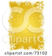 Poster, Art Print Of Golden Christmas Star Background With White Snowflake Grunge