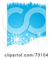 Poster, Art Print Of Blue Wintry Christmas Background With White Snow And Snowflake Grunge