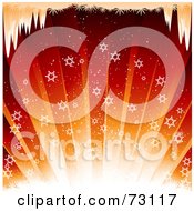 Poster, Art Print Of Shining Orange Burst Background With Stars Bright Light And Icicles