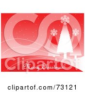 Poster, Art Print Of Red Christmas Tree Background With Sample Text For Visual Purposes