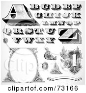 Poster, Art Print Of Digital Collage Of Black And White Capital Money Styled Letters And Elements