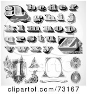Poster, Art Print Of Digital Collage Of Black And White Lowercase Money Styled Letters And Elements