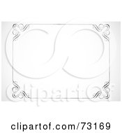 Royalty Free RF Clipart Illustration Of A Black And White Thin Border Frame With Swirly Corners Version 3