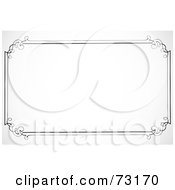 Poster, Art Print Of Black And White Thin Border Frame With Swirly Corners - Version 1