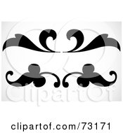 Royalty Free RF Clipart Illustration Of A Digital Collage Of Bold Black And White Border Design Elements Version 2