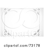 Poster, Art Print Of Black And White Thin Border Frame With Swirly Corners - Version 5