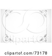 Royalty Free RF Clipart Illustration Of A Black And White Thin Border Frame With Swirly Corners Version 5