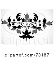 Royalty Free RF Clipart Illustration Of A Black Silhouetted Berry Vine Design Element by BestVector